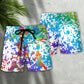 Colorful Volleyball Beach Shorts Pattern Detail For Relaxed Weekends And Leisure And Relaxation