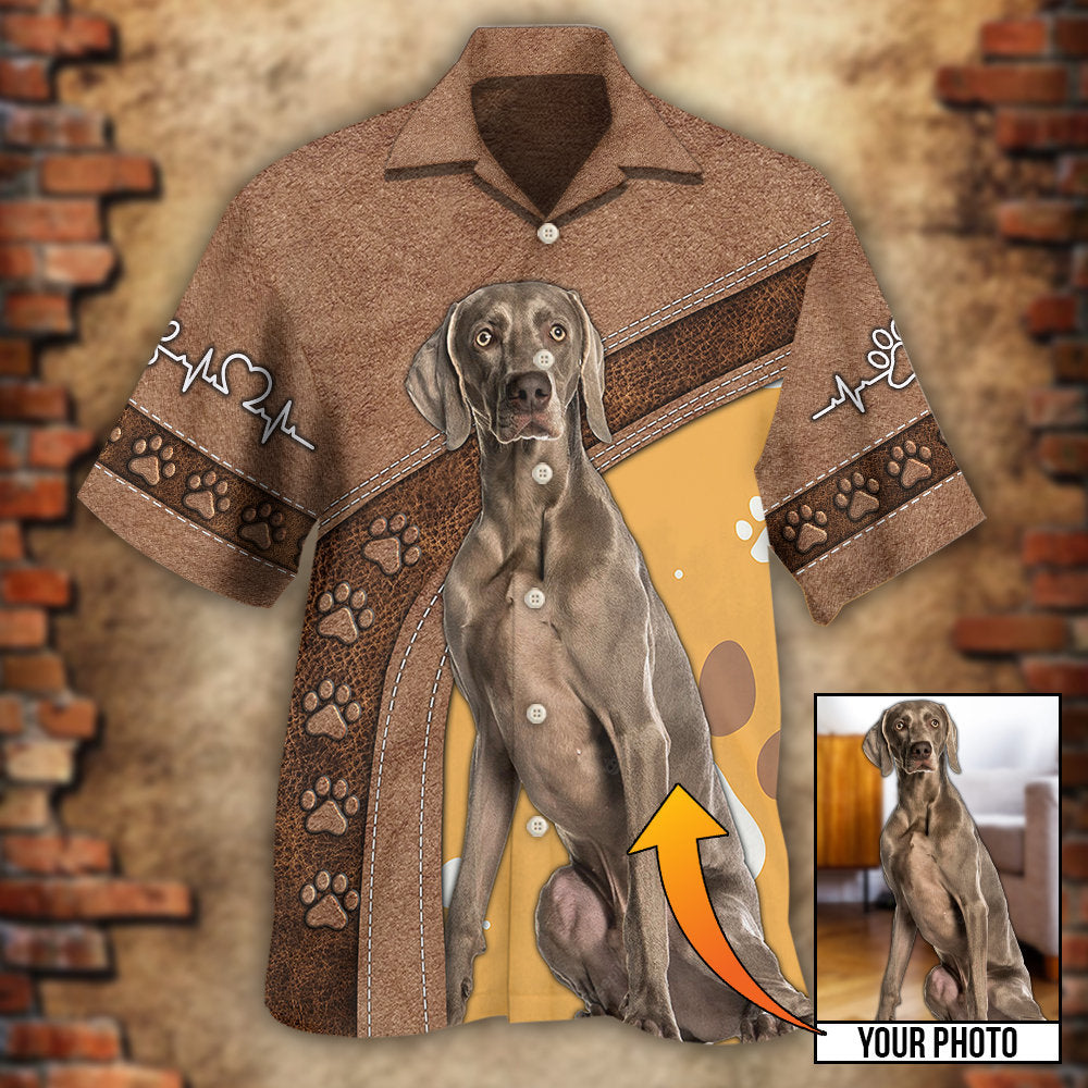 Dog Custom Photo Personalized Hawaiian Shirt Pattern Detail For Vacation Travel And Daily Wear