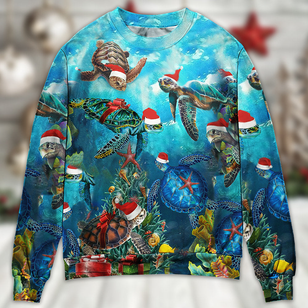 Turtle Christmas Ocean Sweater For Festive Parties Family Photos And Comfortable Seasonal Wear