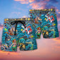 Underwater Shark Bar Scene Beach Shorts For Tropical Getaways And Weekend Adventures