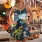 Halloween Zombie Dinosaur Scary V-Neck Sleeveless Cami Dress For Festivals Travel And Relaxed Casual Summer Wear