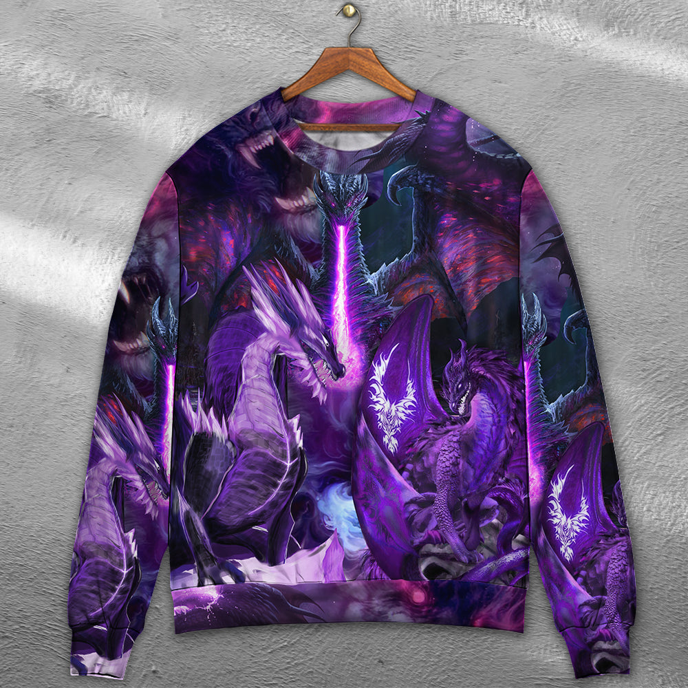 Dark Purple Dragon Lightning Sweater For Casual Styling Weekend Outings And Creative Gift Giving