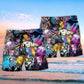 Disco Beach Shorts Pattern Detail For Vacation Style And Versatile Outdoor Wear