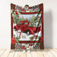 Cardinal Red Truck Christmas Flannel Blanket For Cozy Bedroom Sofa Decor