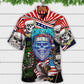 Skull Christmas US Flag Skeleton Horror Hawaiian Shirt Pattern Detail For Summer Holidays And Outdoor Fun