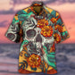 Floral Skull Hummingbird Hawaiian Shirt For Summer Events And Casual Outdoor Wear