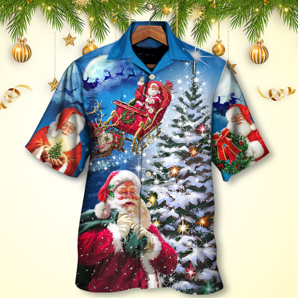 Christmas Santa Story Hawaiian Shirt Pattern View For Lightweight Everyday Style