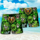 Skull Saint Patrick Beach Shorts Pattern Detail For Summer Adventures And Everyday Comfort