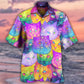Colorful Galaxy Cat Hawaiian Shirt All Over Print Detail For Outdoor Gatherings