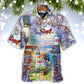 Lighthouse Christmas Santa Storm Hawaiian Shirt Pattern View For Lightweight Everyday Style