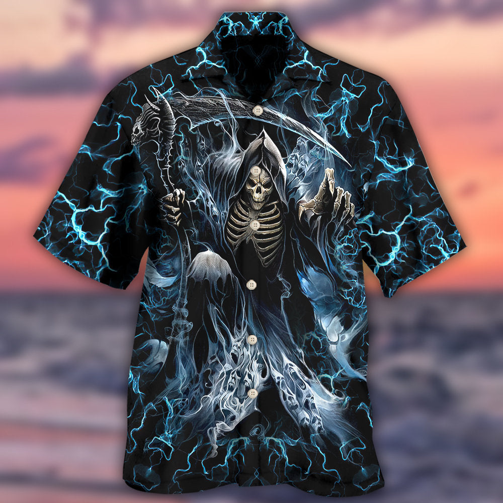 Skull Grumpy Old Man Stuck Hawaiian Shirt For Resort Getaways And Comfortable Summer Activities