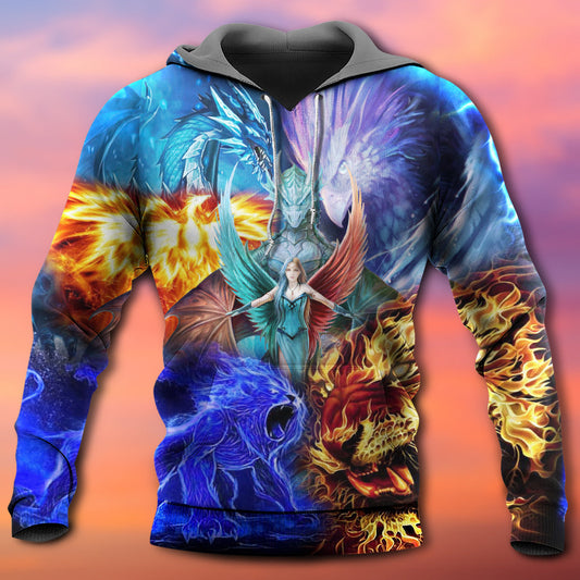 Fantasy Dragon Different World Hoodie For Fantasy Art Lovers Travel Activities And Streetwear