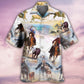 Western Team Roping Horse Hawaiian Shirt For Resort Trips, Coastal Parties, And Warm Weather Style