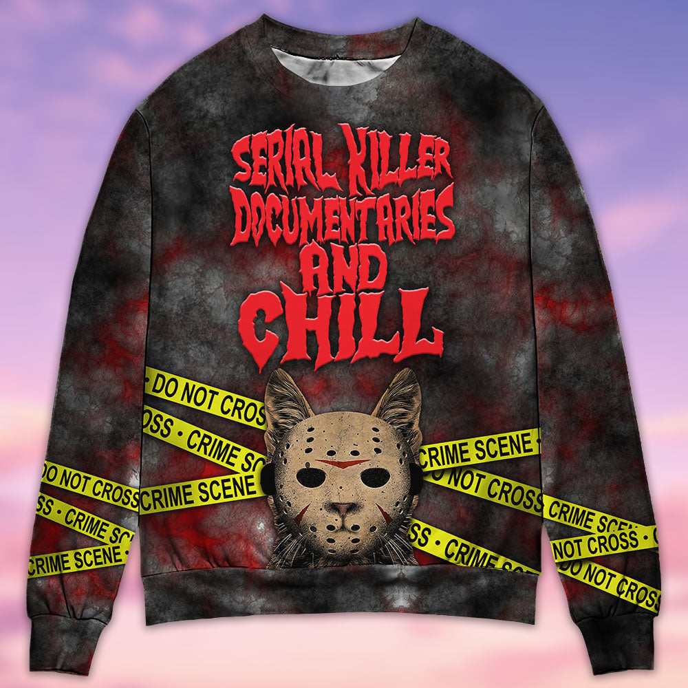 Cat Serial Killer Documentaries And Chill Sweater For Animal Inspired Style Events And Comfortable Daily Wear