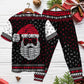 Retro Nordic Santa Christmas Short Sleeve Pajamas Set For Christmas Mornings And Relaxed Lounging