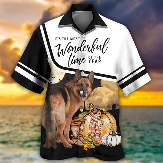 Creative German Shepherd Dog Hawaiian Shirt Summer Design Detail For Vacation Style