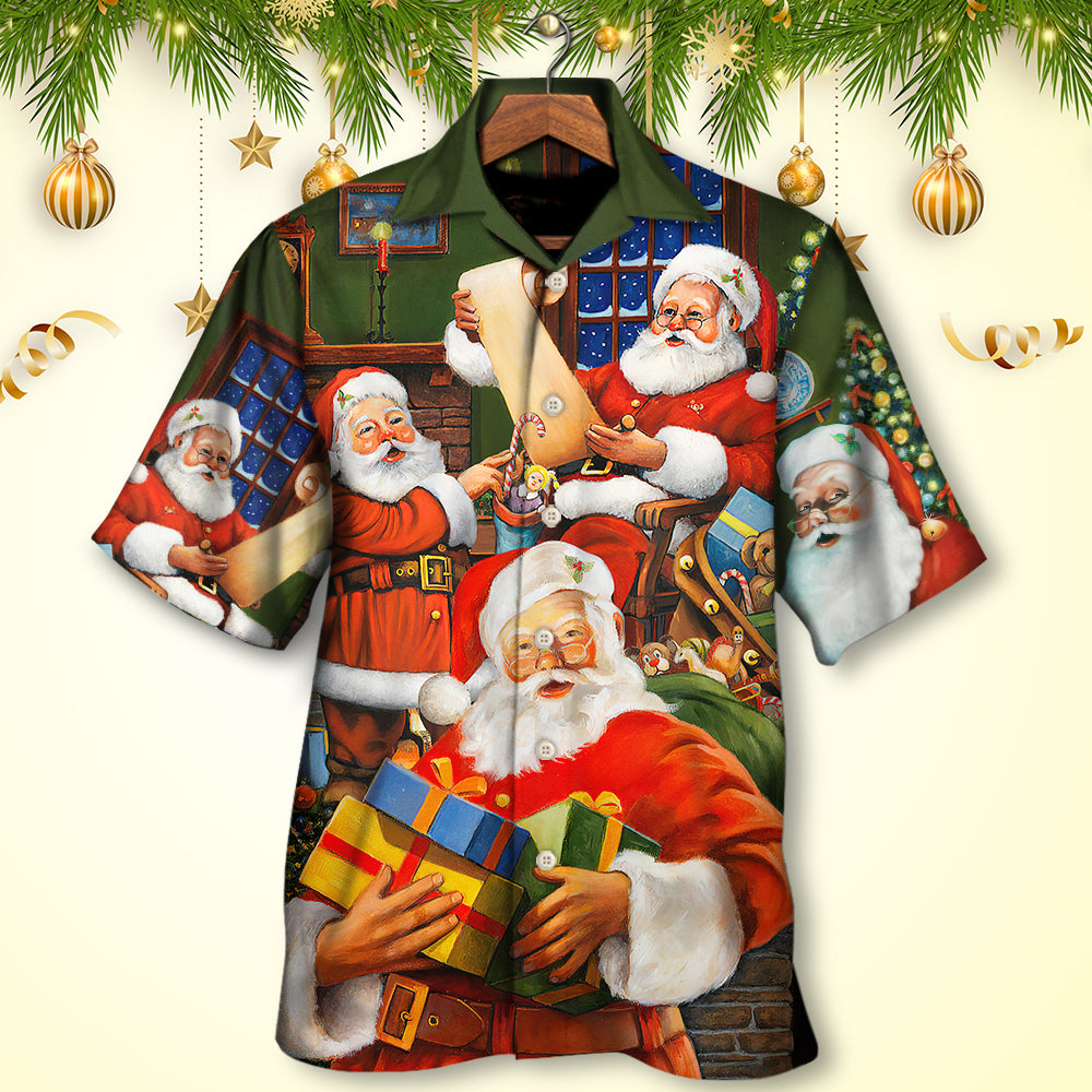 Festive Christmas Gift Hawaiian Shirt Artwork Detail For Resort Trips And Outdoor Activities