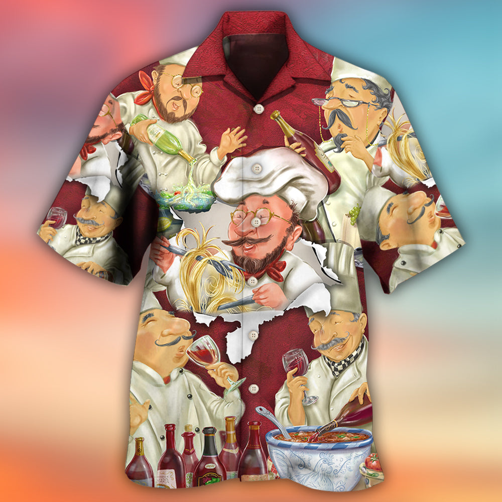 Master Chef Cooking Creative Hawaiian Shirt Design Detail For Beach Days And Holiday Travel