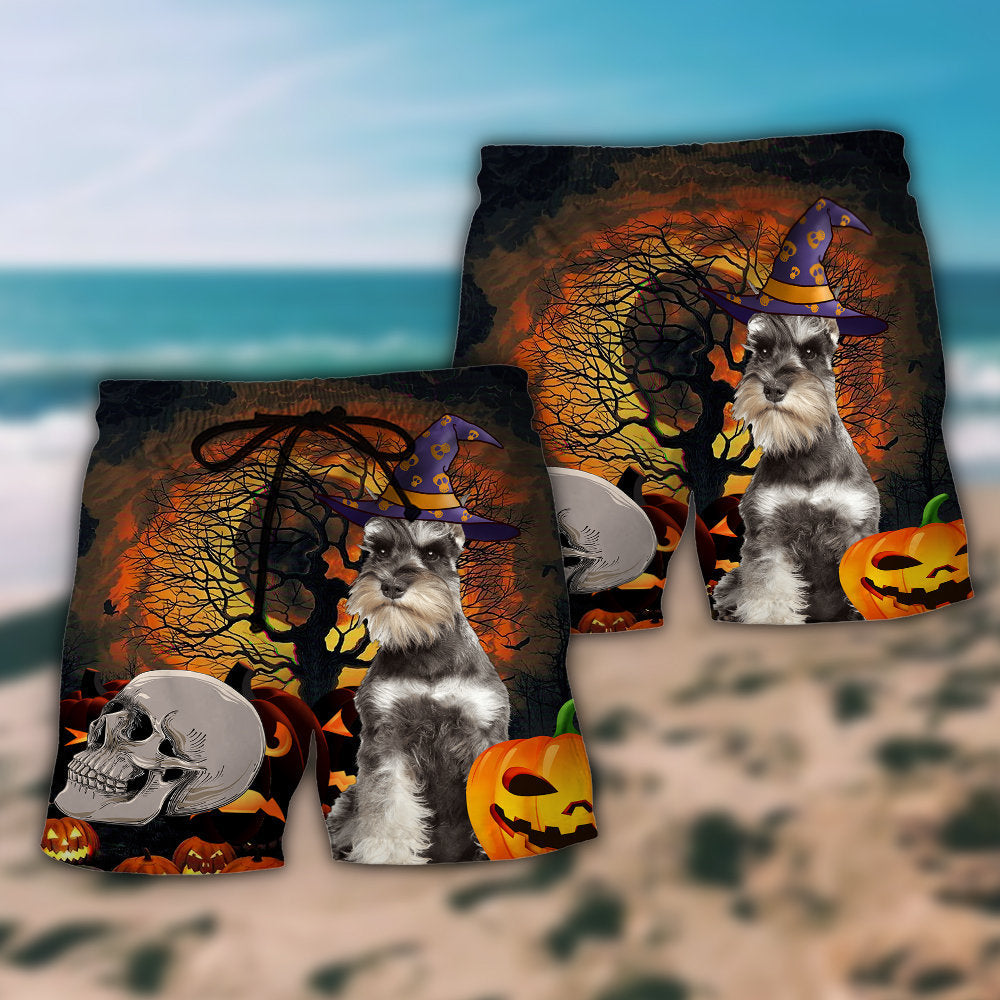Halloween Schnauzer My Lovely Dog Hawaiian Print Beach Shorts For Distinctive Warm Weather Style