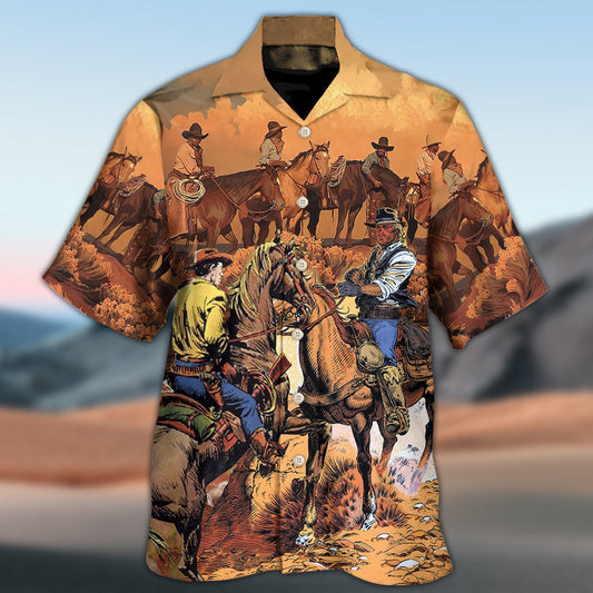 Riding Horse Hawaiian Shirt Resort Outfit View For Summer Travel
