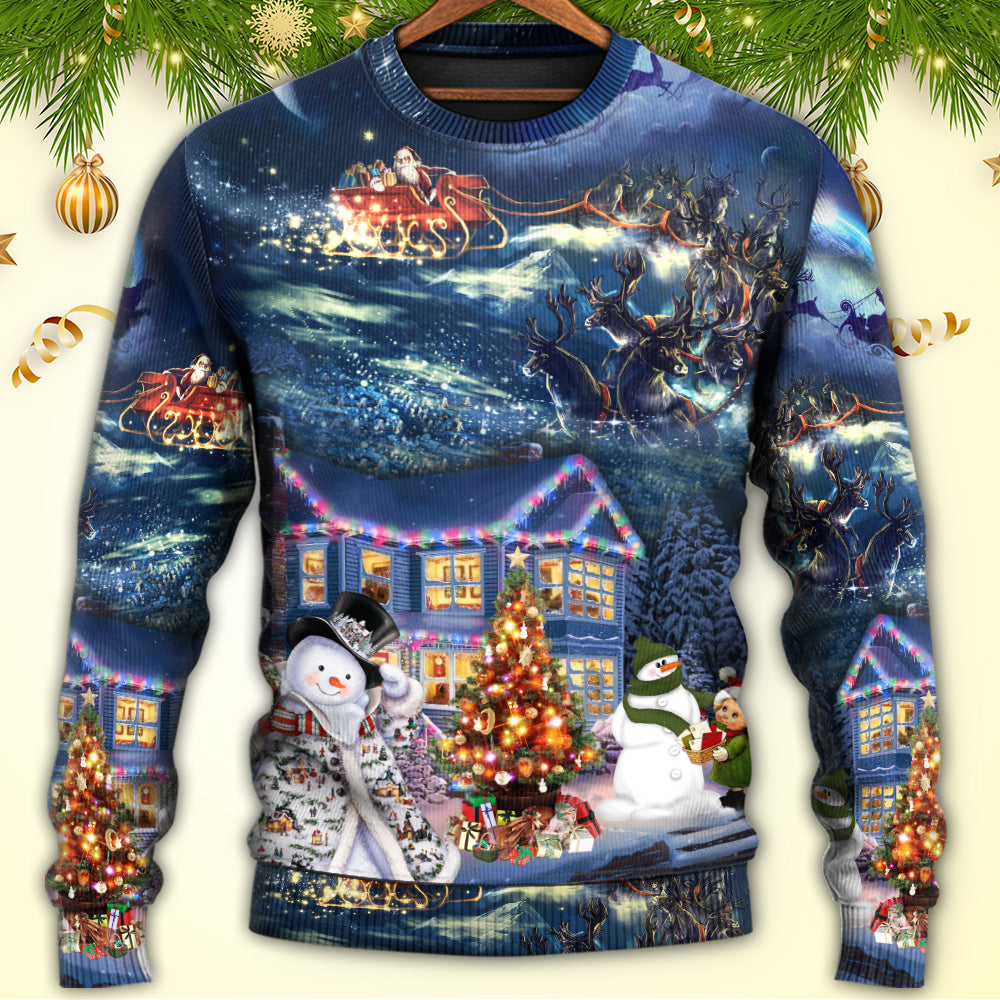 Christmas Santa Family Holiday Lights Sweater For Festive Parties Family Photos And Comfortable Seasonal Wear