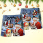 Xmas Santa Love And Joy Holiday Scene Beach Shorts For Warm Weather Celebrations