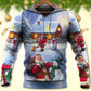Christmas Santa Love Snowman Village Gift Hoodie For Festive Celebrations Seasonal Trips And Relaxed Winter Wear