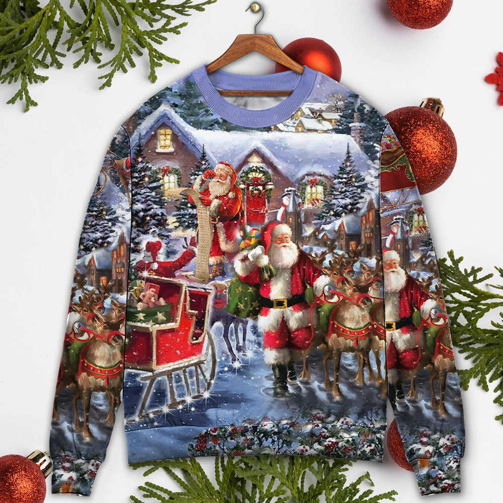 Christmas Santa Holiday Night Sweater For Holiday Travel Winter Outings And Cheerful Gift Giving