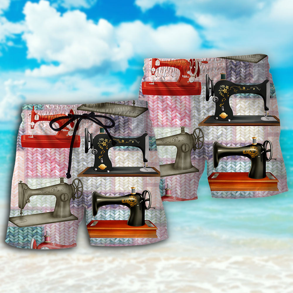 Quilting Machine Knit Fabric Lover Beach Shorts Design Detail For Casual Warm Weather Outfits