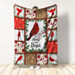Cardinal Christmas Merry And Bright Flannel Blanket For Cozy Bedroom Sofa Decor