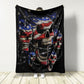 Skull Love America Forever Flannel Blanket For Cozy Bedroom Sofa Decor