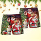 Funny Christmas Santa Holiday Joy Beach Shorts For Sunny Holidays And Comfortable Daily Styling