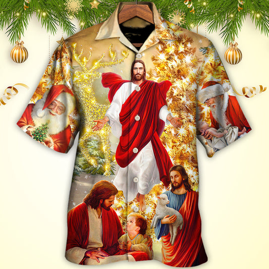 Magical Christmas Faith Hawaiian Shirt Pattern View For Lightweight Everyday Style