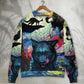 Halloween Black Wolf Starry Night Sweater For Fantasy Fans Casual Outings And Weekend Adventures