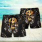 Skull And Flowers Growing From Dark Moments Beach Shorts Pattern View For Resort Days And Outdoor Activities