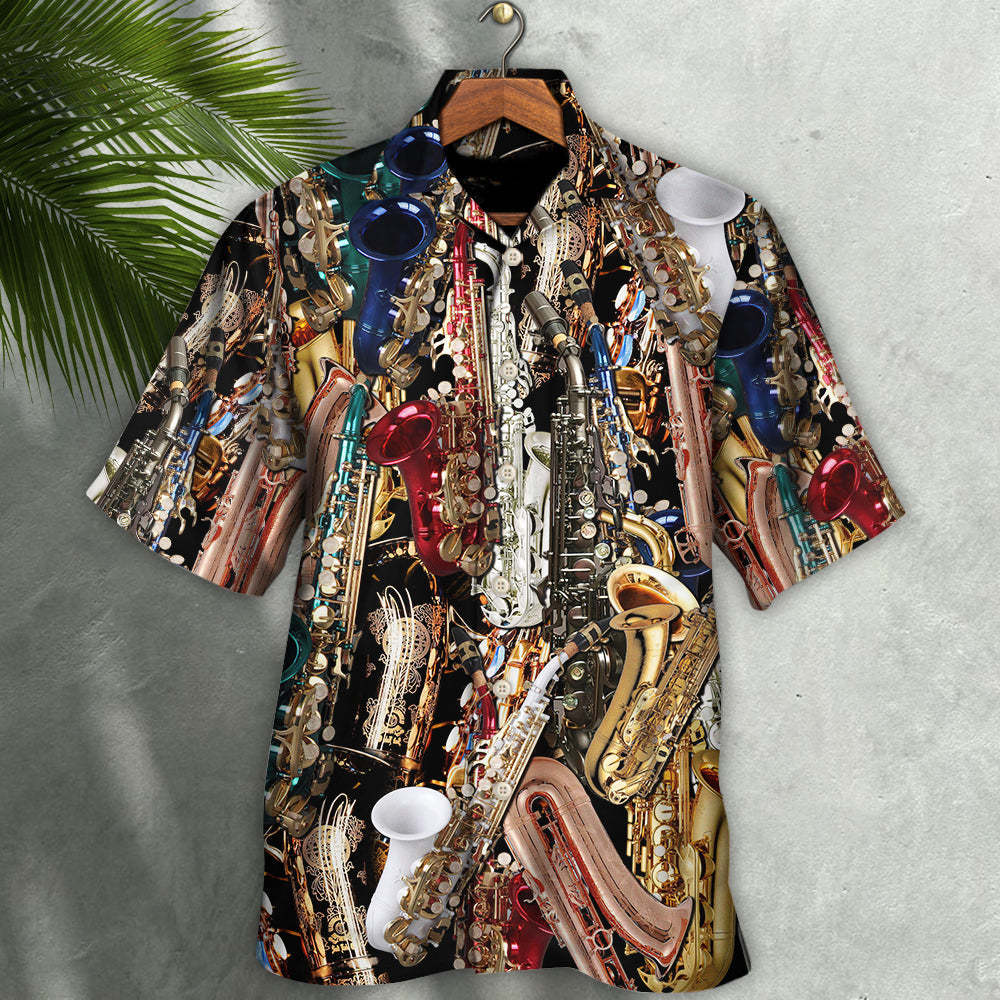 Saxophone Therapy Hawaiian Shirt For Vacation Days And Relaxed Coastal Outings