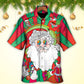 Fantasy Christmas Hippie Santa Hawaiian Shirt Design View For Warm Weather Events