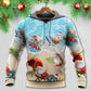 Santa Beach Christmas Fun Hoodie For Festive Days Casual Adventures And Thoughtful Seasonal Gifting