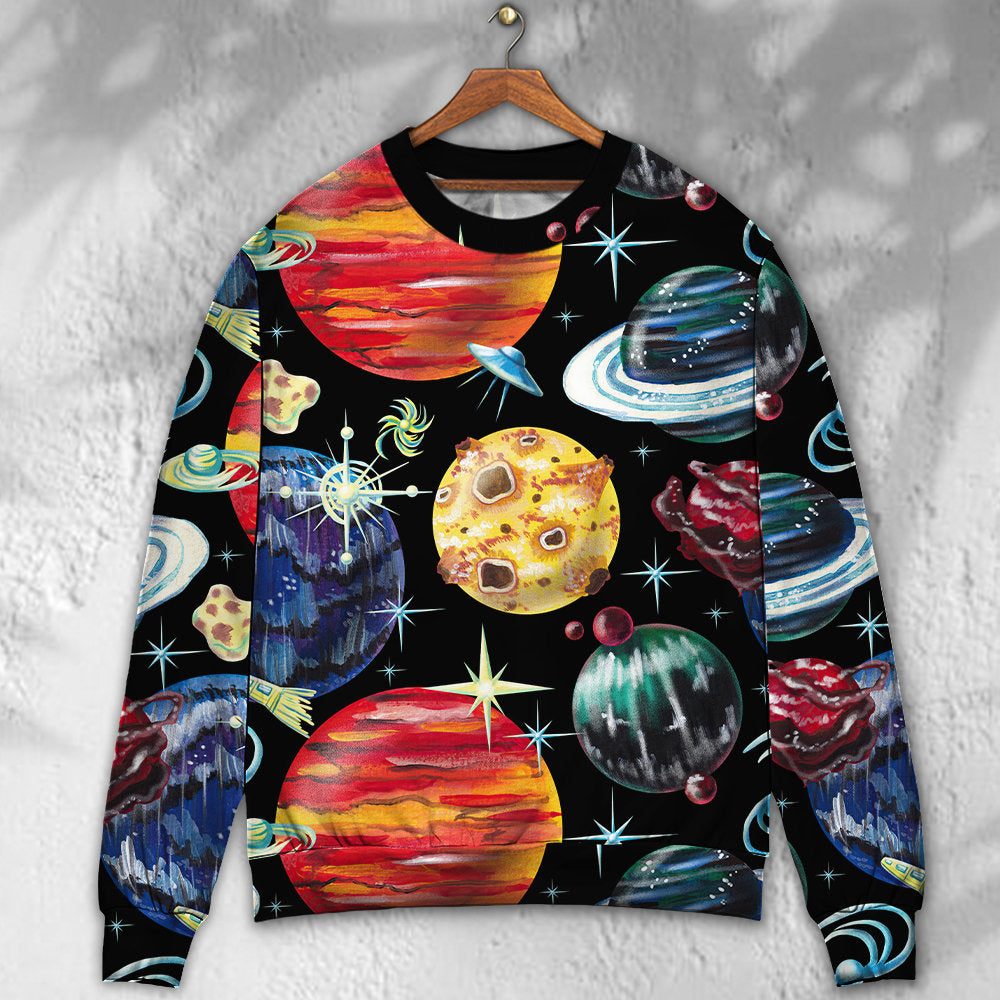 Planet Black Cosmic Sweater For Outdoor Events Weekend Trips And Relaxed Casual Wear