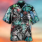 Tropical White Red Floral Skull Smoke Hawaiian Shirt Pattern Detail For Summer Holidays And Outdoor Fun