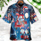 Cute Gnome July Hawaiian Shirt Fabric Pattern Detail For Beach Days