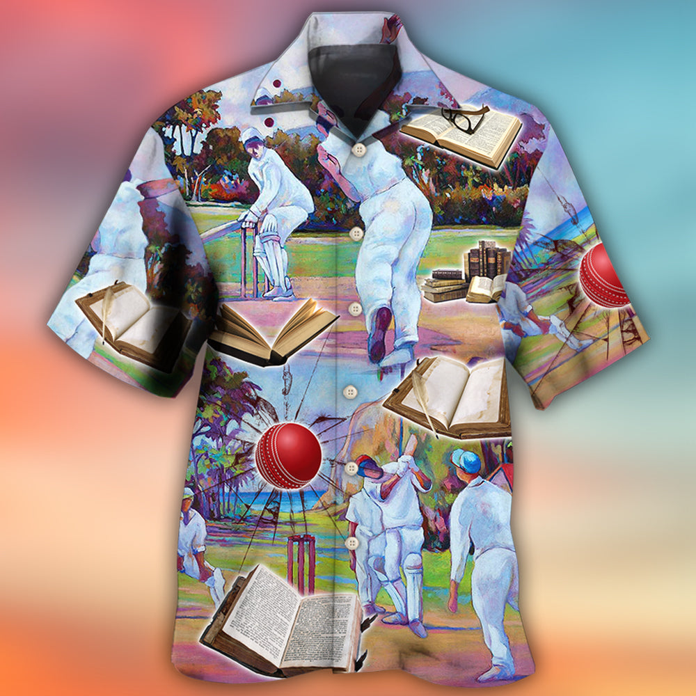 Cricket Book Hawaiian Shirt For Resort Getaways And Comfortable Summer Activities