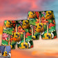 Guitar Various Style Tropical Floral Personalized Photo Beach Shorts Pattern View For Resort Days And Outdoor Activities