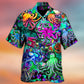 Colorful Octopus Light Hawaiian Shirt Pattern Detail For Vacation Travel And Daily Wear