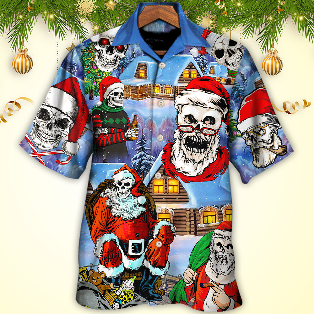 Christmas Santa Town Hawaiian Shirt Relaxed Style View For Resort Wear