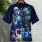 Gothic Dark Skull Hawaiian Shirt Pattern Detail For Warm Weather Events
