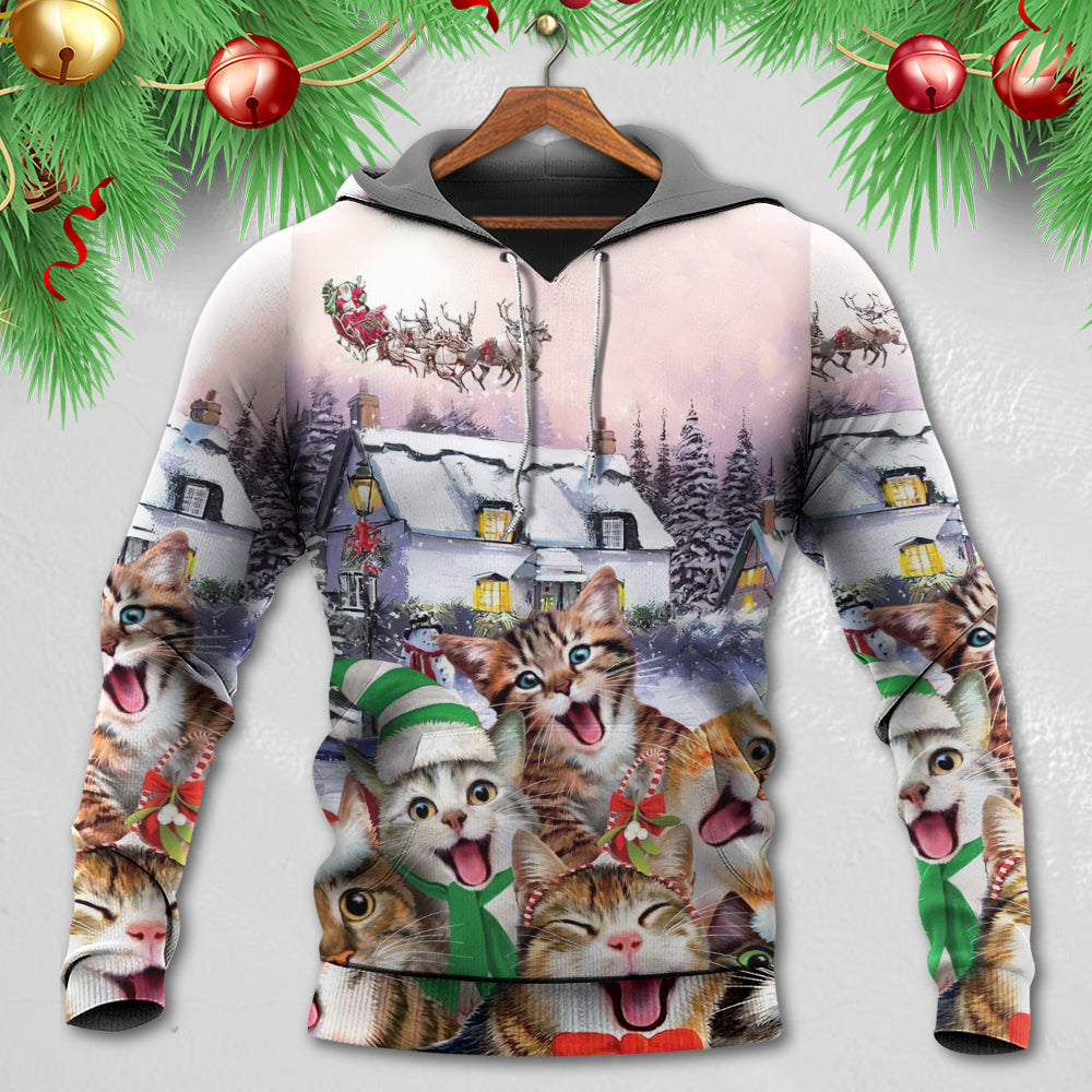 Christmas Cat Only One Need Hoodie For Winter Streetwear Christmas Travel And Seasonal Home Gatherings