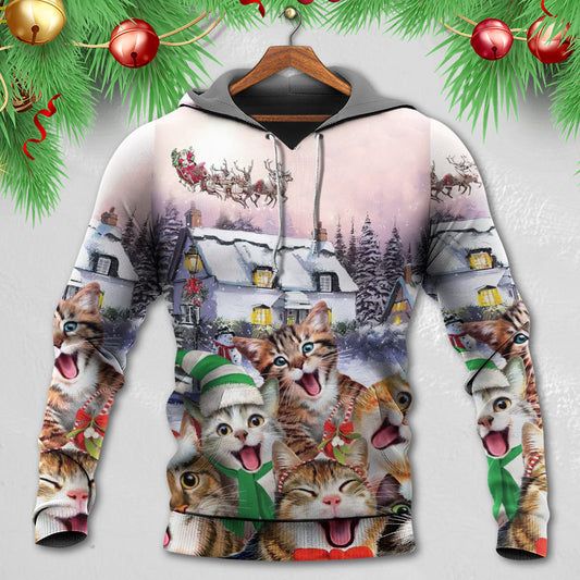 Christmas Cat Only One Need Hoodie For Winter Streetwear Christmas Travel And Seasonal Home Gatherings