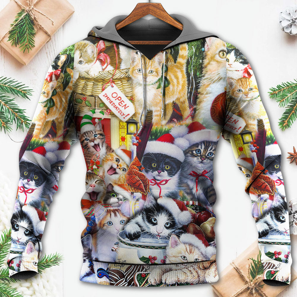 Christmas Cat Love Hoodie For Holiday Gatherings Winter Travel And Seasonal Gifting