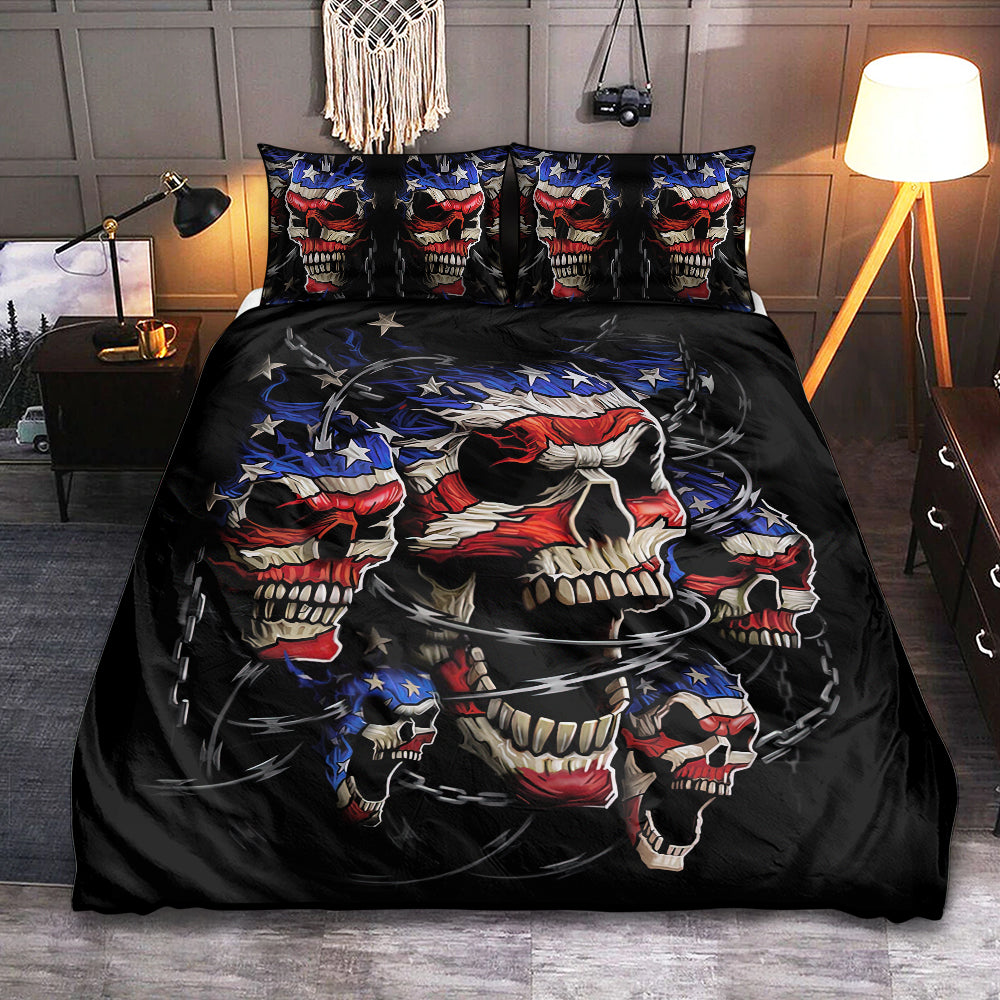 American Skull Love Bedding Cover For Gothic Bedroom Decor